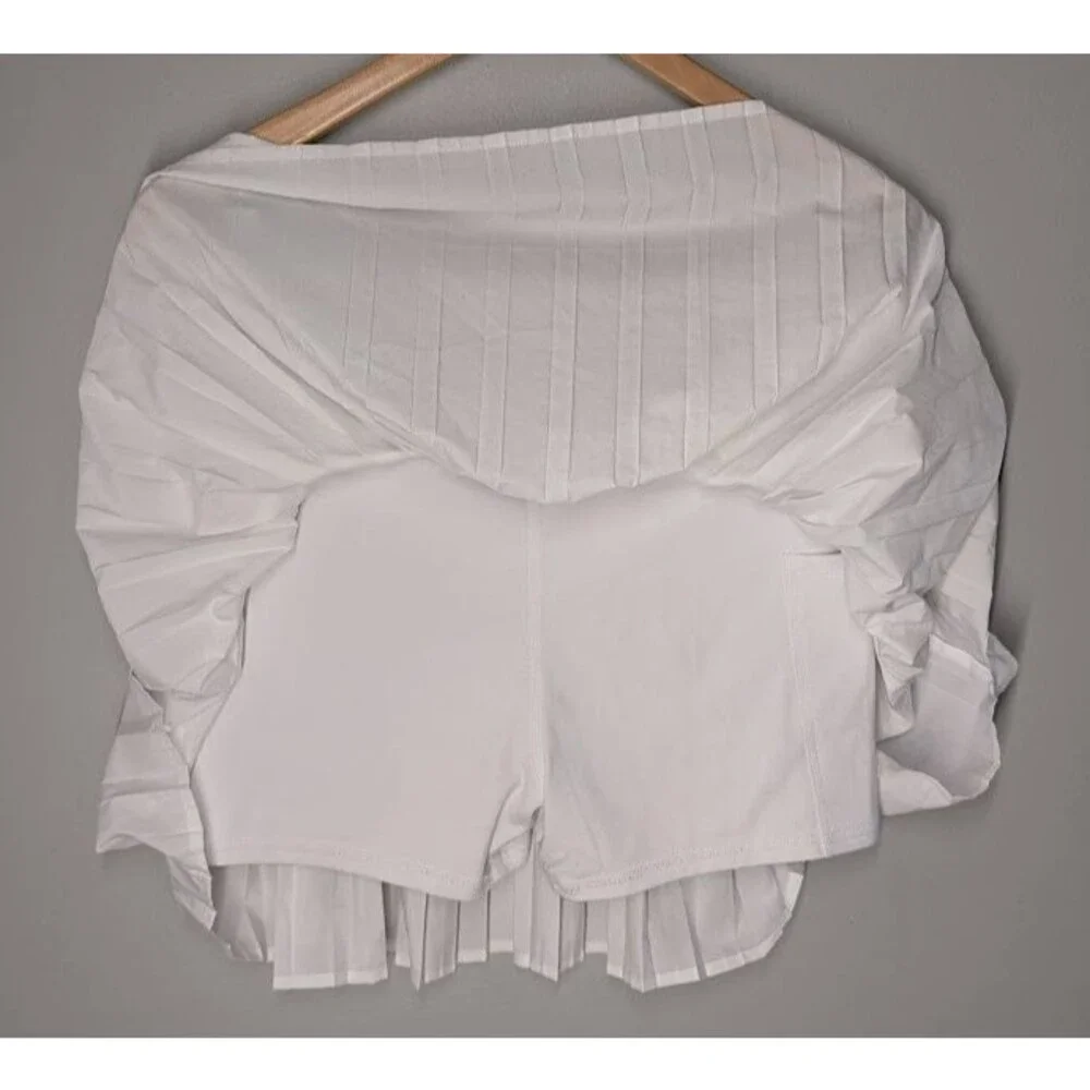 Fabletics Hot Shot Pleated Mini Skirt White Stretchy Waist Pickleball Tennis M